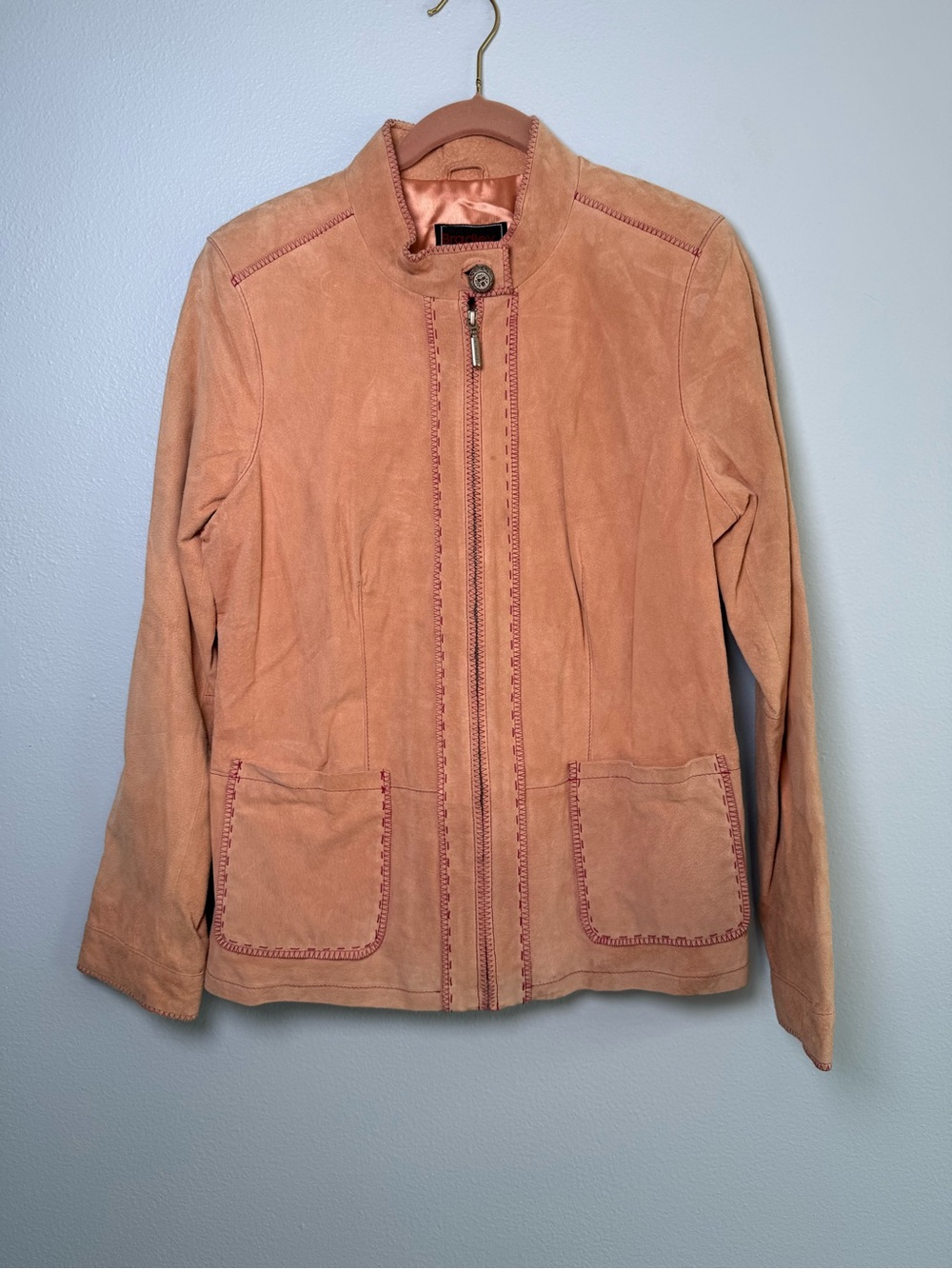 Vintage Bradley Bayou peach suede leather jacket